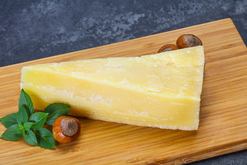 Parmesan cheese served basil and nuts