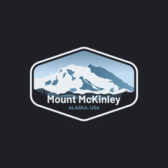 Mount McKinley Denali National Park USA Logo Badge Emblem Vector Illustration Design
