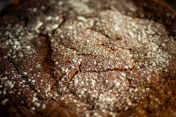 Textura de un bizcocho de zanahoria y chocolate.
