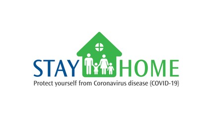 Stay Home. Work from home concept design. Corona virus outbreak and influenza. COVID-19.