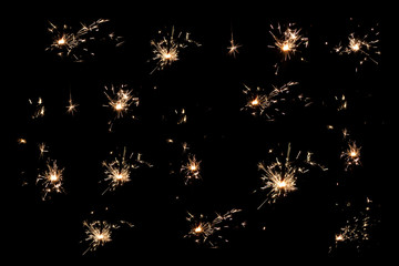 A Pattern of Sparkler Fireworks on Black