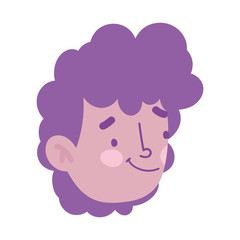 young man face male character cartoom isolated design