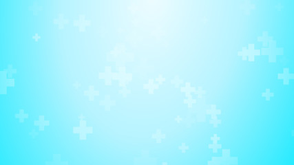 Medical health blue cross pattern background. Abstract healthcare technology and science concept.