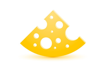 Cheese organic icon, food object white background.