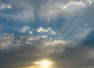 sun rays and clouds