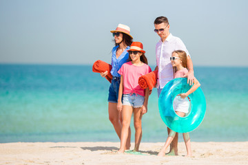 Young family on vacation have a lot of fun