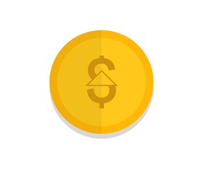 Obraz premium Dollar up icon. Money symbol with up stretching, rising prices. dollar rate, cash salary increase. vector illustration