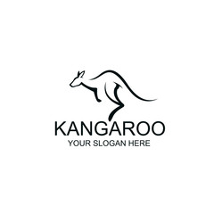 abstract jumping kangaroo icon isolated on white background