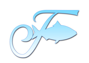 Schriftart illustration, Buchstabe, F, Fisch