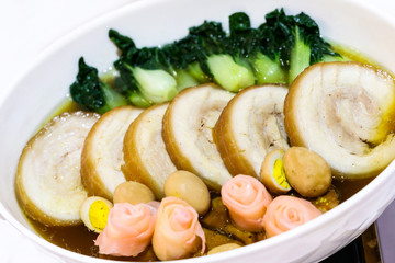 Ramen with soy sauce based soup liced Roast Pork