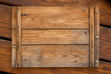 Texture and background. Old decorative sign or wooden frame