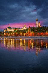 Fototapeta na wymiar Moscow city, Russia. Kremlin at sunset