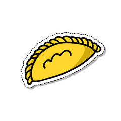 empanada doodle icon, vector illustration