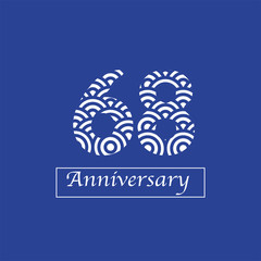 68 Years Anniversary Celebration Vector Template Design Illustration