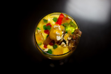 mango shake with mango pulp and ice-cream 