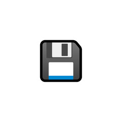 Obraz premium Floppy Disk, Vector Icon. Isolated Emoji, Emoticon Illustration 
