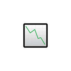 Chart Decreasing Vector Icon. Decreasing Graph Isolated Emoji, Emoticon Illustration	