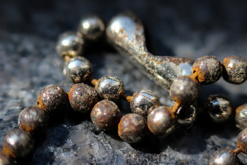 metal chain rusted overtime macro