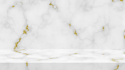 Marble table with gold texture for product display on luxury background .