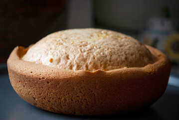 Homemade cake, artisan product Covid-19 prevention, pandemic work, infection prevention