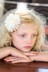 girl with beautiful big blue eyes