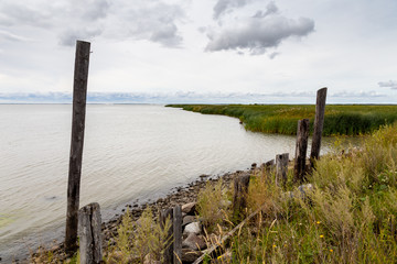 An Old Fenchline Along the Shores of A Lake in Canada