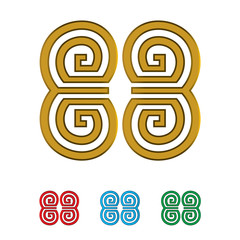 Minimal logo design, golden shapes, and abstract symbols, design concepts, logos, logo elements for the template.