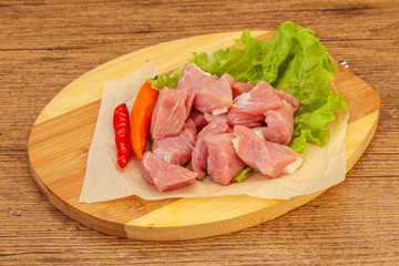 Raw pork meat for cooking
