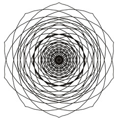 Mandala, abstraction, black and white graphics