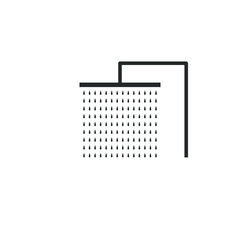 Shower head icon with drops. Tropical shower. Flat design.