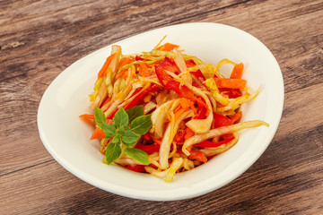 Cabbage salad with carrot and pepper