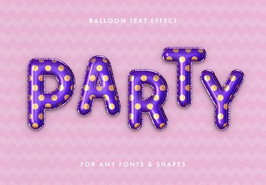 Party Foil Balloon Text Effect Mockup