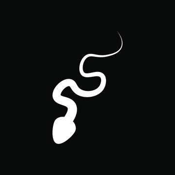 snake icon for web and mobile app on black background, vector symbol