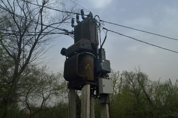 an old electrical transformer in the Park . the city of Tambov Russia