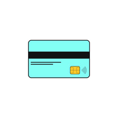 Business credit card, flat design.