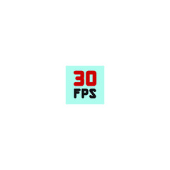 30 fps icon, on the white background.