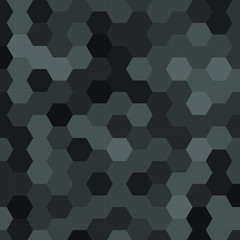 Black, silver and gray hexagon, modern geometrical abstract background.