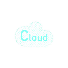 Blue cloud abstract icon, on the white background.