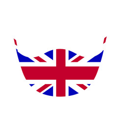 england flag in background of mask use corona virus