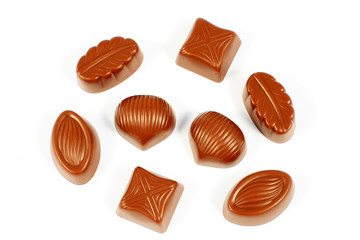 close up of chocolate candies 