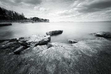 Fototapeta premium rocky coast at sunset
