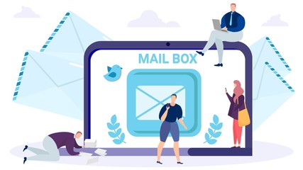 message on computer, notification icon on screen,