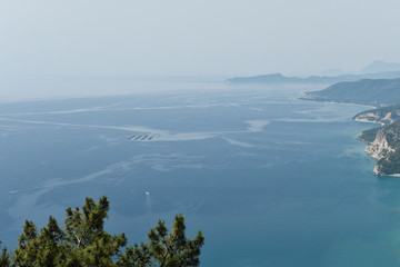 Amazing view on sea landscape with boats