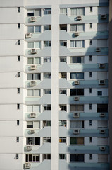 apartment building facade full of windows at day light