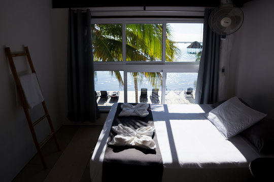Beautiful bedroom with sea view