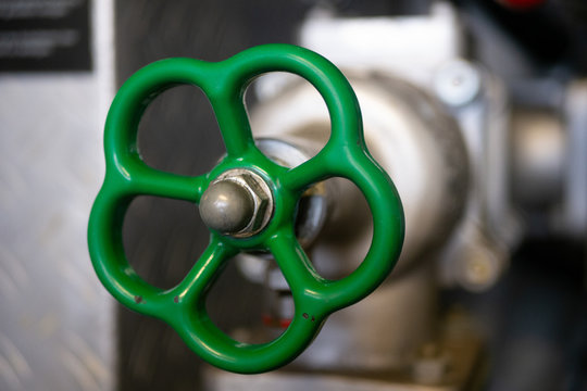 Gruenes Ventilrad an einer Feuerloeschkreiselpumpe