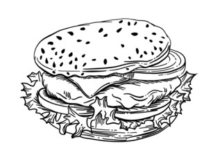 hamburger vector drawing