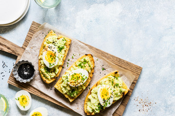 Avocado and Boiled Egg Toasts