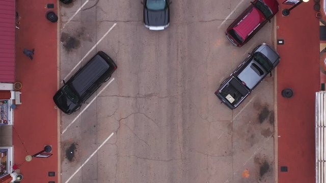 Top Down View of a City Street, Guthrie, Oklahoma, USA