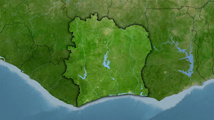 Cote dIvoire, satellite B - dark glow
